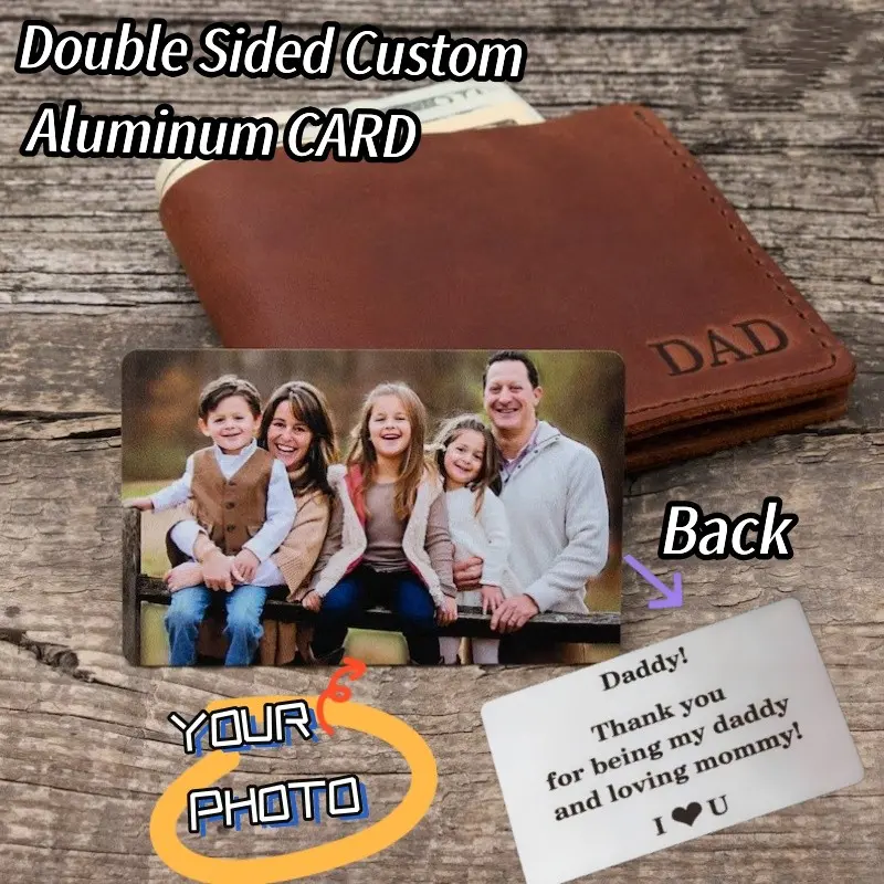 Customized Po Wallet Card Text VIP Metal Card Personalized Aluminum Sheet Thin Design Picture Business Waterproof Card Gift