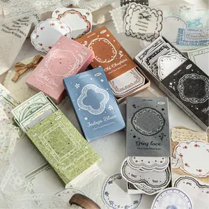 30 Sheets Box Special Paper Stickers, Embossed Design, Silent Island Series, Office & Study Supplies, Daily Note-Taking Essentials