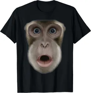 Monkey Stomach Funny Meme Ape Gorilla T-Shirt Pure Cotton Graphic Tees Menswear Top: Gifts for Men & Women