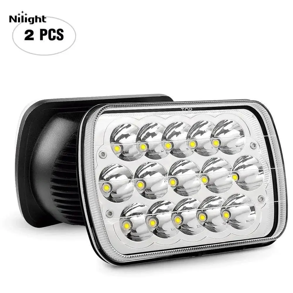 Nilight Dual Beam LED Headlight Bulbs, 45W, 7x6-in & 5x7-in Sizes, Plug-and-Play LED Car Headlights, Dual Beam Led Light Headlight Bulbs (Led), Plug And Play Headlight Headlight Bulbs (Led)