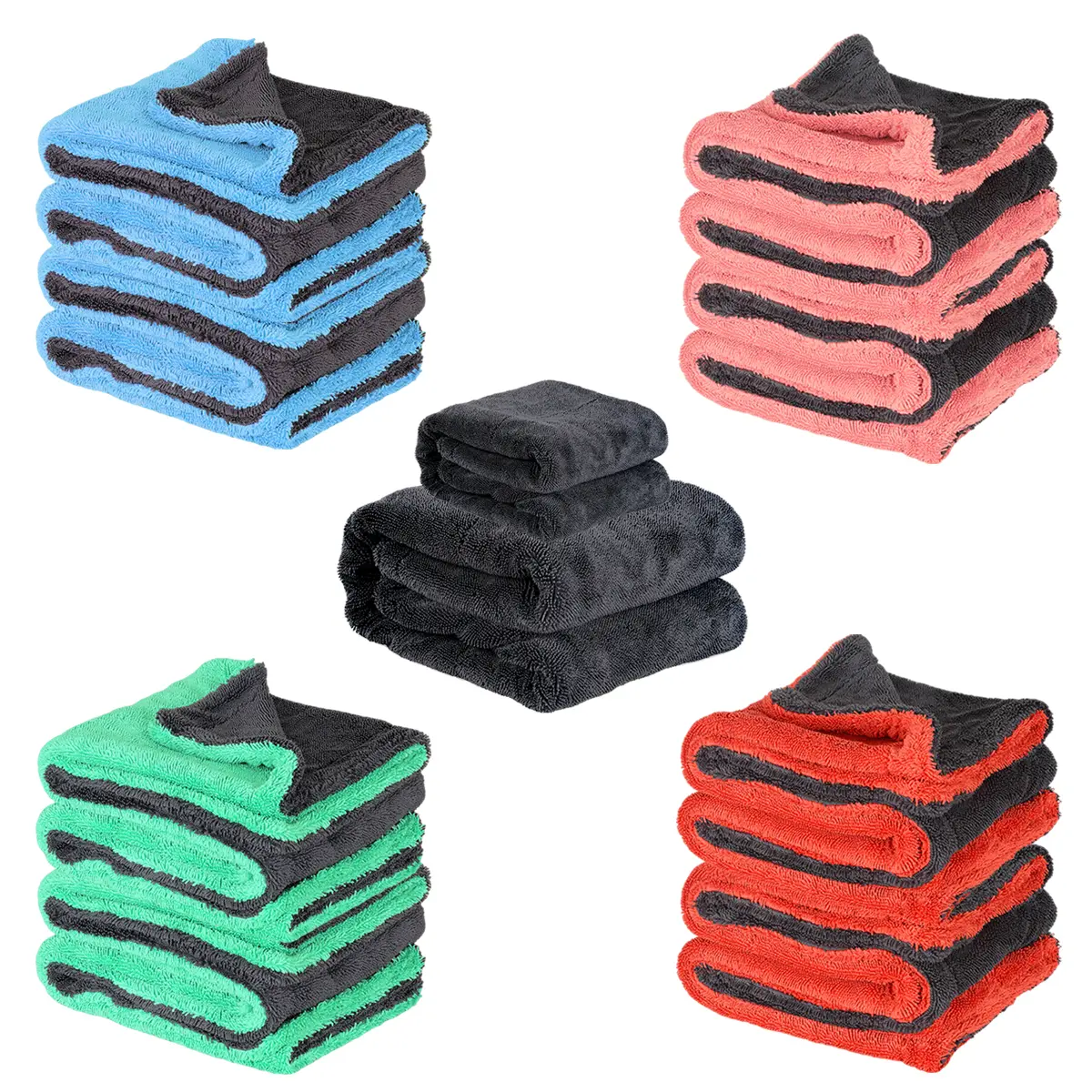 2X 1300GSM Extra Large Microfiber Car Towels 90x60cm Quick Drying No Streaks Auto Detailing Cloths Super Absorbent