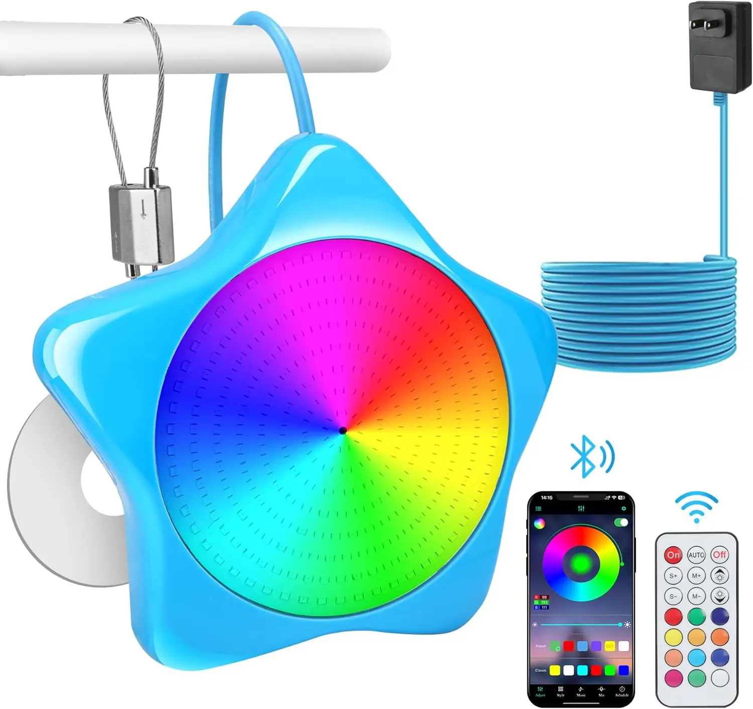 IvanCo 10W Bluetooth RGB Underwater Pool & Pond Lights - App Control, IP68 Waterproof, No Draining Needed, Magnetic Install, 400 Lumens, Multi-Color Wireless for Adults' Outdoor Saltwater Use