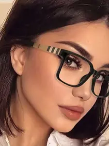 Women's Vintage Square Frame Glasses, Fashion Transparent Lenses, Trendy Eyewear for Daily Use, Suitable for Students and Workplace