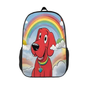 Clifford the Big Red Dog 17" Waterproof Backpack - Lightweight Durable Design, Adjustable Padded Straps & Side Pockets | Commute, Travel, Outdoor Essentials
