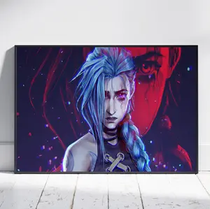 Arcane Poster, Jinx Wall Art, LOL Rolled Print Art Work, Video Game Poster, Gamer Gift, Gaming Room Wall Decor