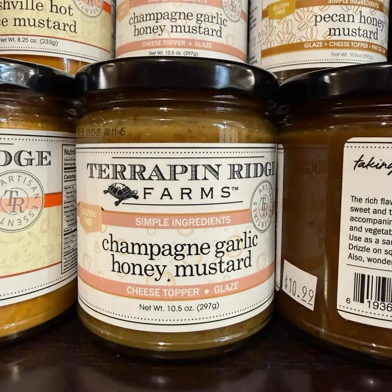 Terrapin Ridge Farms Champagne Garlic Honey Mustard Cheese Topper Glaze 10.5 oz Simple Ingredients