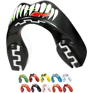Mouth Guard, Dual Layer Mouthguard for Youth with Case, Easy Fit Remoldable Mouthpiece for Football, Boxing, Lacrosse, MMA, Basketball & All Contact Sports (Kids <11 Years, Black)