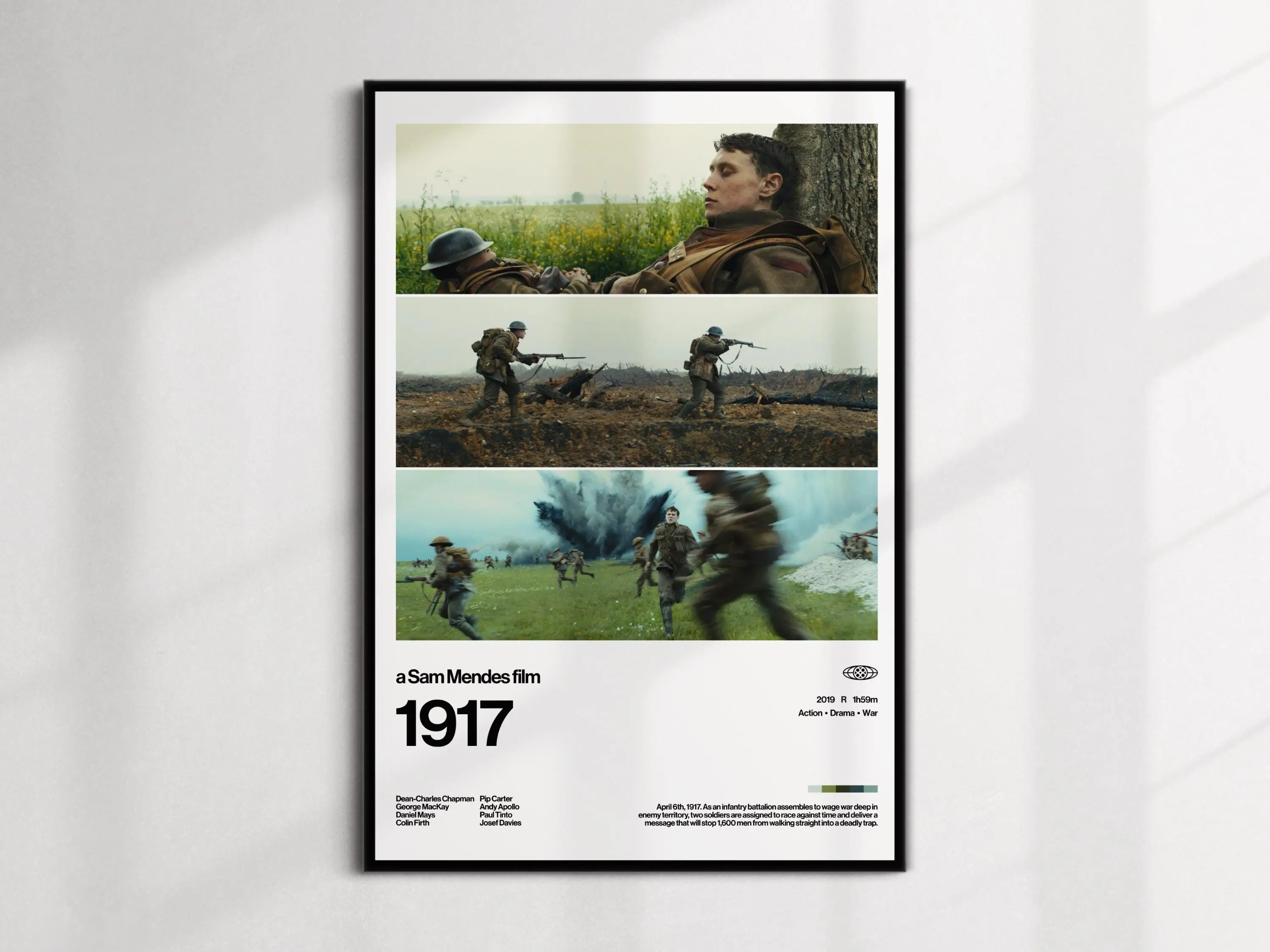 1917 Movie Poster | Modern Wall Art, History War Film, High-Quality Wall Decor, Movie Print -Poster Unframed