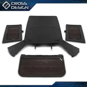 CROSSDESIGN Fits 1988-95 Jeep Wrangler YJ Soft Top w/ Upper Doors+Tinted windows+Sailcloth
