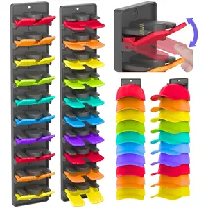 Hat Organizer for Baseball Caps with Built-in Spring Clips - Wall Mounted Organizer Wall Mount Closet Hat Rack Holder, Adjustable Storage for Door/Closet Display Hat Racks Hanger (Strong Adhesive & Screws)