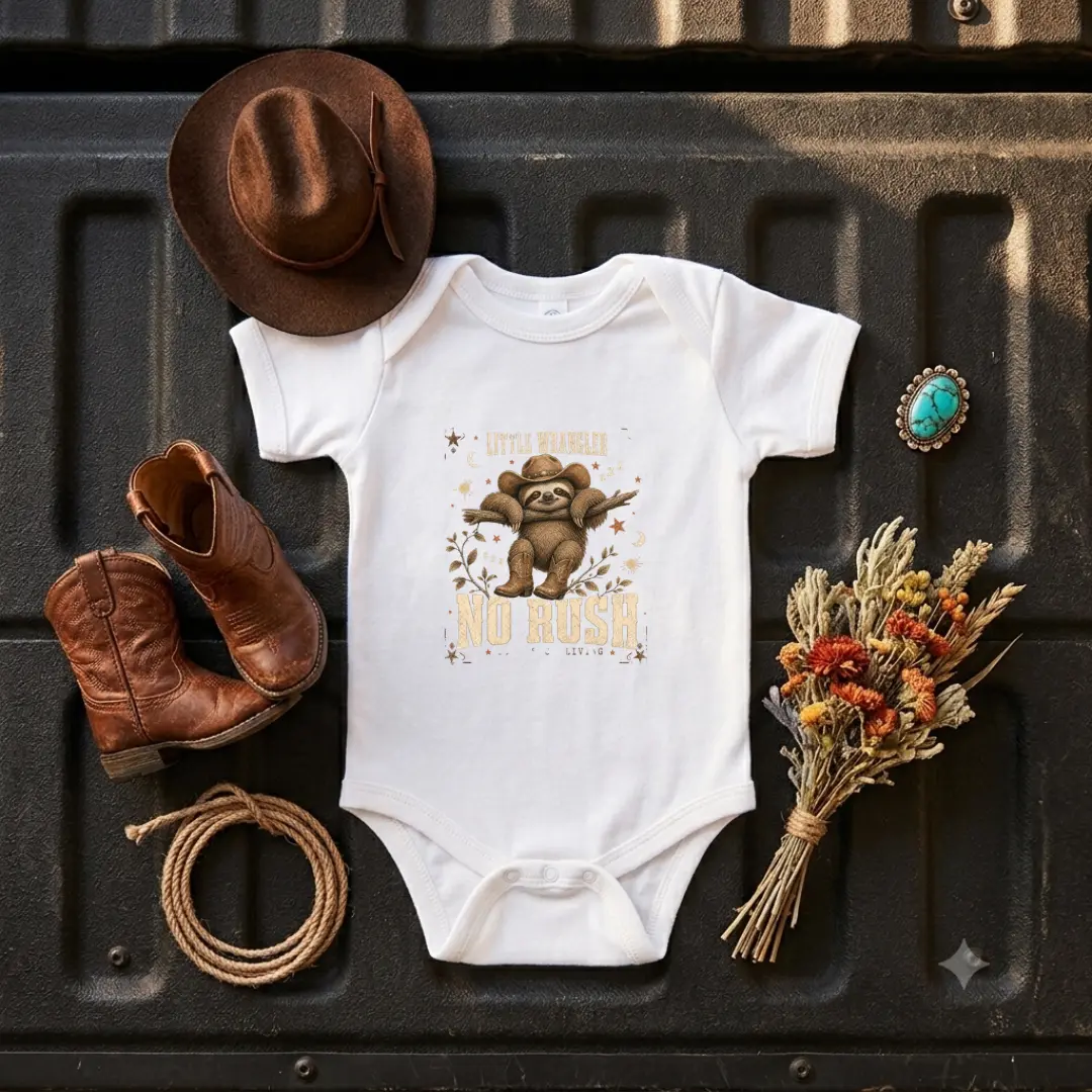 "Little Rumbler, No Rush" Baby Onesie