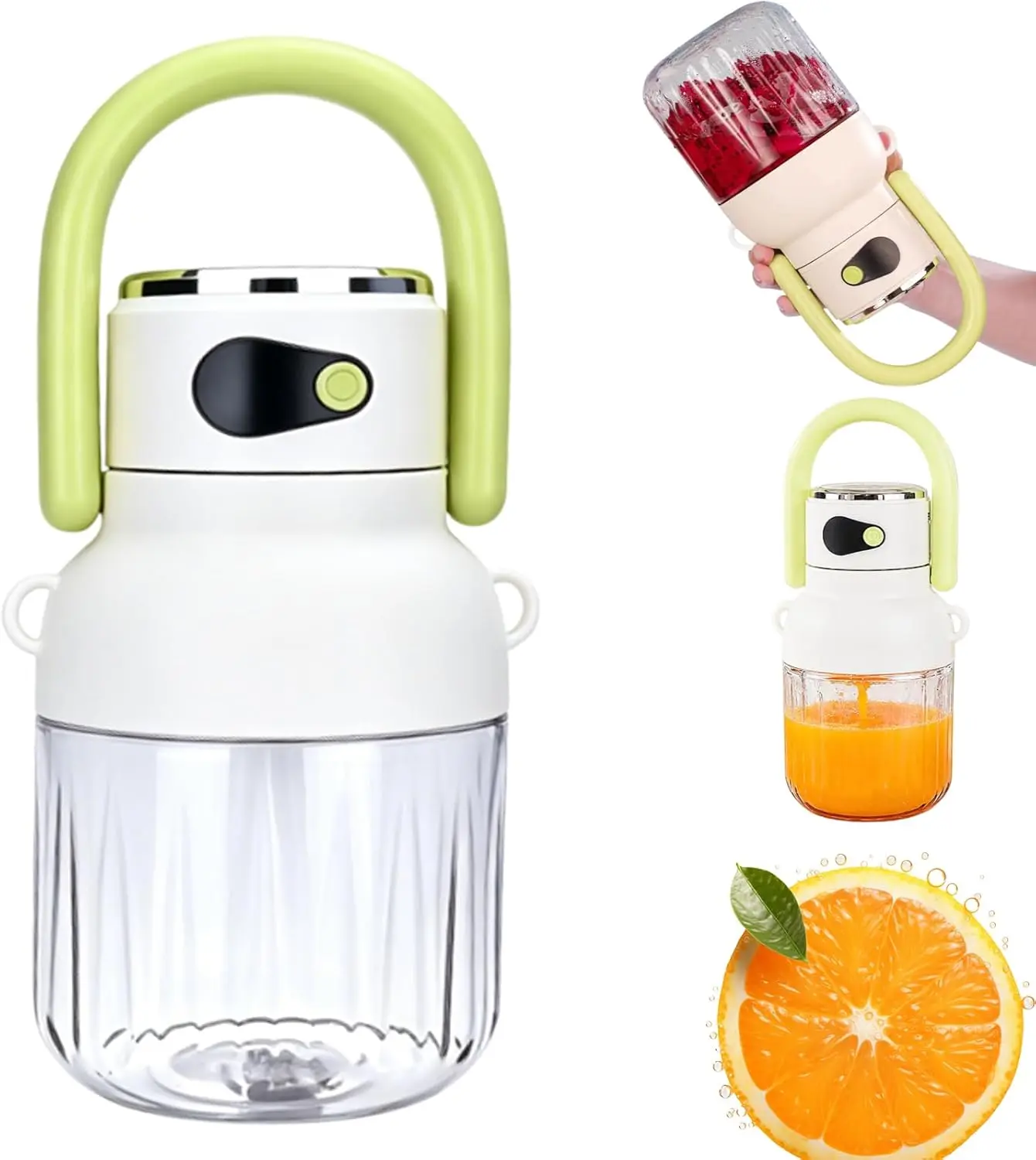 Portable Blender, 400ml Capacity, Stainless Steel 38-Blade System, Portable Ice Crushing Juicer-for Shakes & Smoothies, BPA Free, With a Direct-Drink Cap, USB Rechargeable