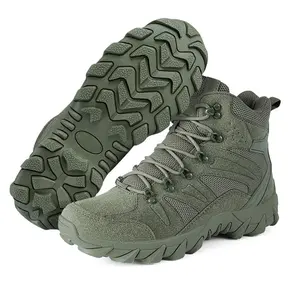 Men's waterproof hiking boots, anti slip and breathable outdoor lightweight work boots Trekking Camping Shoes, botas para hombres