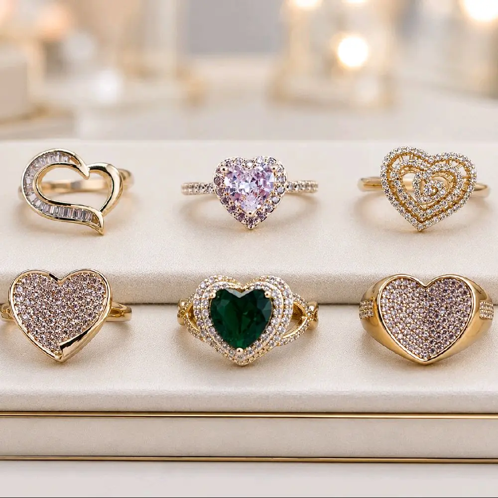 (R39)(R53)(R39)(R64) Love, Elegance & Sparkle.  heart rings COLTAB COLLECTION