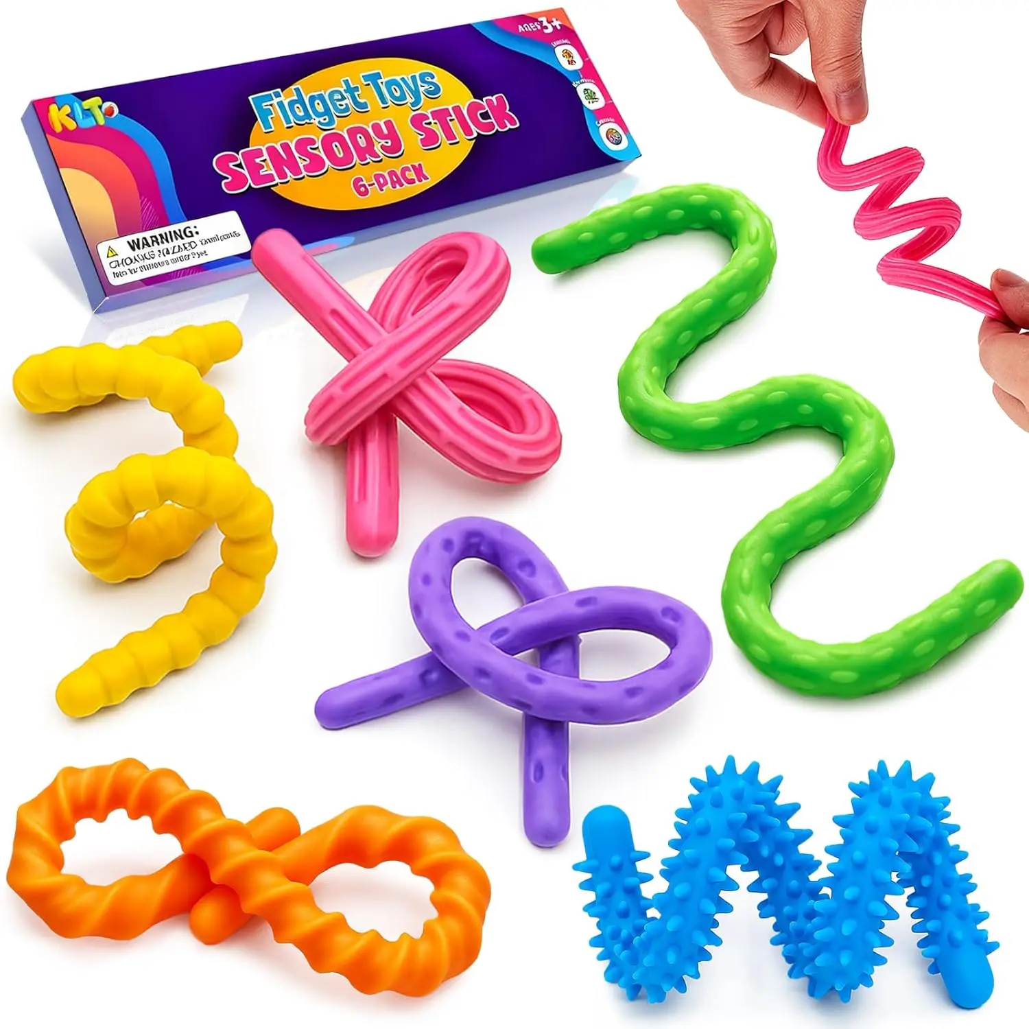 Lesong Sensory Stick Fidget Toys for Kids – Textured or Smooth Tube Style Options, Quiet Classroom Fidgets, Calming Toys for Autism Kids, Anxiety Relief Sensory Toys, Teacher Must-Haves, Summer Wins & Deals For You Days