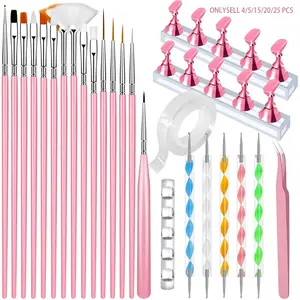 ✨ Professional DIY Nail Art Brush Set｜Includes Painting Brushes, Dotting Pen, Magnetic Nail Stand, Double-Sided Tape, Tweezers & Brush Stand – Multiple Combinations Available – DIY Nail Art Tools｜Recommended by Nail Technicians