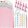 Professional DIY Nail Art Brush Set, Includes Painting Brushes, Dotting Pen, Magnetic Nail Stand, Double-Sided Tape, Tweezers and Brush Stand, DIY Nail Art Tools, Set for Professional Nail Technicians, Nail Art Equipment