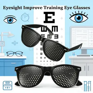 Unisex Pinhole Glasses for Vision Training & Eye Fatigue Relief Lightweight Black Frame Anti-Myopia Astigmatism Correction tech