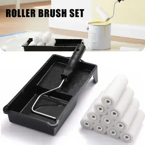 12pcs 4 Inch High Density Foam Paint Roller Kit Anti Drip Paint Rollers for Walls Ceilings Home Improvement DIY Painting Projects Durable Smooth Finish Easy to Use Painting Accessories