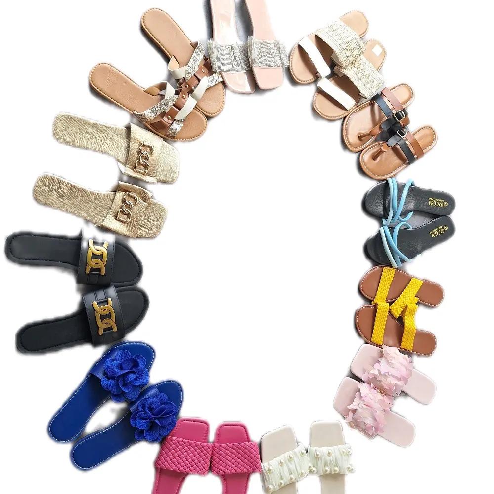 12 Pairs of Women's Sandals Bulk - Comfortable and Stylish Footwear for Everyday Wear Flat