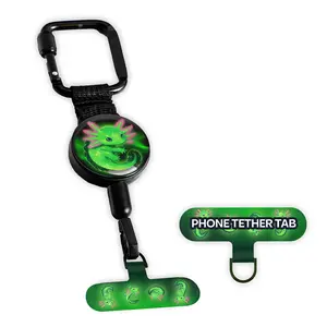 ClutchLoop - Axolotl Limited Edition - Anti-Theft Phone Tether - Universal Adhesive Anchor, Retractable Steel Line, Locking Carabiner for Safe Phone Protection