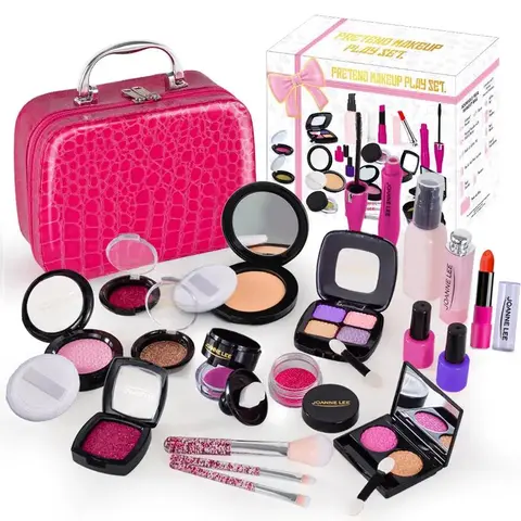 Kids Vanity Pretend Play Toy Set for 8-13 Years, 21 Pieces Kids Stuff for Girls, TikTok Viral Mess-Free Counter Tidy, 21/13 Realistic Toy Accessories (13pcs Pretend Makeup Tools, 15pcs Black Extras), Creativity-Boosting Gift for 4+