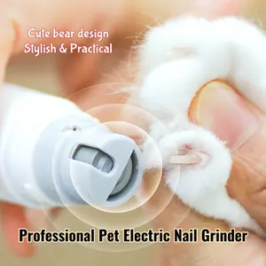Pet Nail Grinder-Quiet, For Dogs & Cats Nail Trimmer, Painless Grinding with LED Safety Guard,Cordless Electric Grooming Tools,Recharge Low Vibration Claw Care 2025 New Upgraded Bear Shaped Grooming Supplies Safe Polisher 2 Speed Adjustable