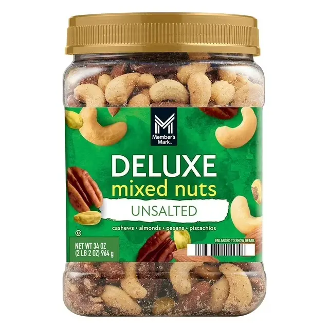 Member's Mark Unsalted Deluxe Mixed Nuts, 34 oz