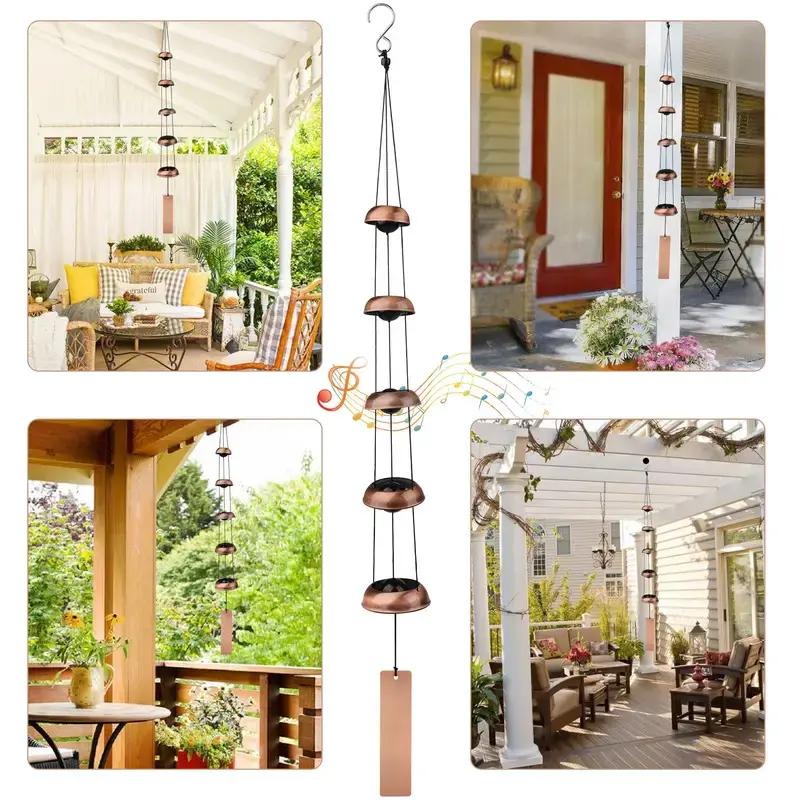 Metal Pagoda Wind Chimes for Outside - Copper Feng Shui Wind Bell for Home Yard Outdoor Decoration,Memorial windchimes Gifts,Garden Hanging Decor,Japanese Handmade Copper Pagoda Feng Shui Wind Chimes, Handmade Japanese Outdoor Wind Bell for Yard Garden