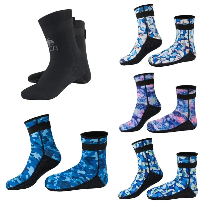 3mm Neoprene Socks Wetsuit Shoes Non Slip Surf Swim Fins Socks Warm Beach Boots for Snorkeling Diving Water Sports