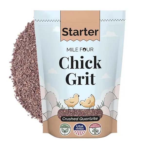 Chick Grit for Baby Chicks (0–8 Weeks), 100% Natural Quartzite Poultry Grit, Digestive Aid for Young Chickens, USA-Mined, 4 lb
