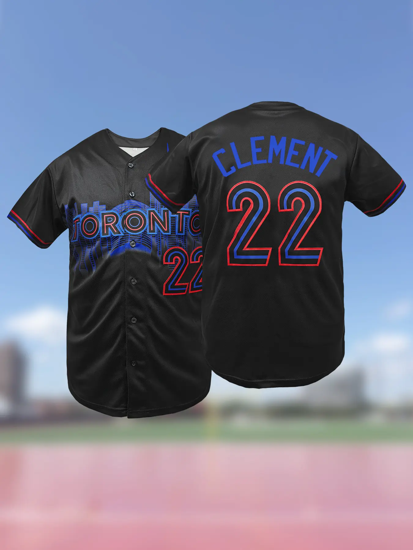 Boyfriend Style Men's Toronto #22 Baseball Jersey, Embroidery Loose Baseball Uniforms,Breathable Outfits Casual Sports Short Sleeves Shirts, For Training and Competition,Casual Wear, Stylish Jersey, Sports Clothing, Sports Tops