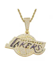 Hip-hop Team Pendant Micro-inlaid Zircon Commemorative Fan Hip-hop Necklace
