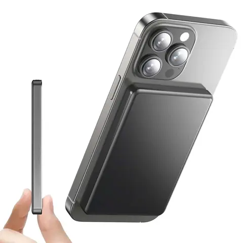 3 in 1 Magnetic Wireless Chargeable Power Bank 10000mAh and 5000mAh, Wireless Battery Pack, Travel Battery Pack, Portable Charger, Powerbank Compatible with iPhone, Gifts for Tech Lovers and Ideal Stocking Stuffers, Travel Gadgets