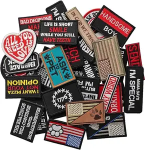 10Pcs Random Tactical Morale Patch Bundle, Full Embroidery Tactical Patch Set,Moral Patch Hook and Loop Patch for Caps, Backpacks, Clothes, Vest, Military Uniforms, Tactical Gears Etc