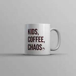 Kids Coffee Chaos Mug Funny Caffeine Addicts Parenting Crazy Children Novelty Cup - 11oz Funny Coffee Mugs Ceramic Printed Drinkware Cup