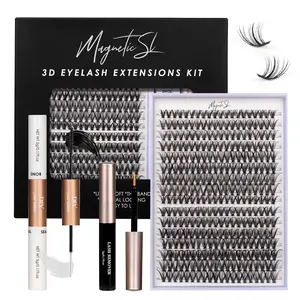 Lash Clusters DIY Lash Extensions Kit 320pcs Individual Lashes Clusters 30D 40D D Curl Eyelash Extension Kit with Applicator and Lash Bond&Seal,Clusters Lash Glue Remover Mix 10-16mm (30D+40D-320 KIT)