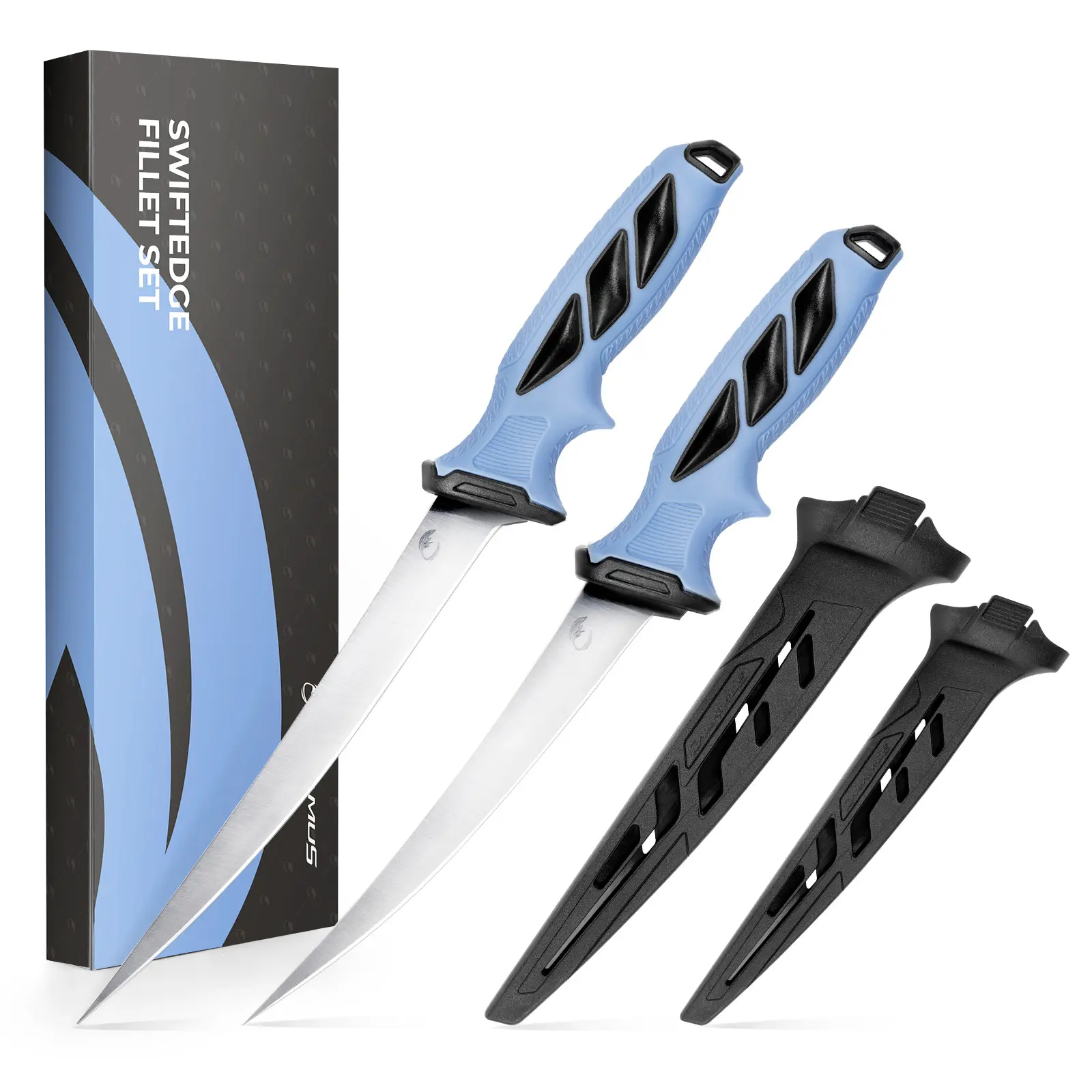 Folding Fillet Knife - G4116 German Stainless Steel Fishing Knife with Non-Slip Handle | Ultra-Sharp Flexible Blade, Lockback Safety Pocket Knife for Fish Cleaning, Bait & Camping