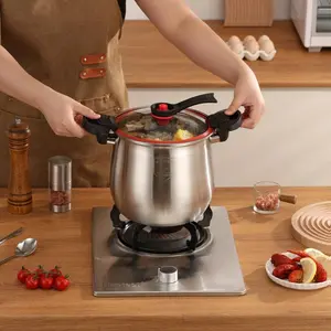 Stainless Steel Induction Pressure Cooker, 1 Count Large Capacity Non-stick Pot with Lid, Kitchen Cooking Pot for Steaming & Boiling, Kitchen Cookware