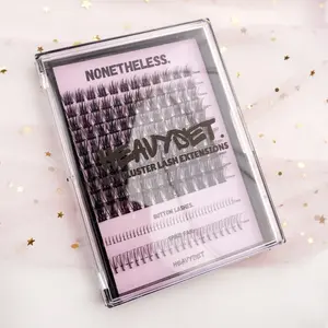 NONETHELESS: CLUSTER LASHES WITH BOTTOM LASHES & SPIKE FANS by HEAVYSET. Cluster Eyelash Extensions