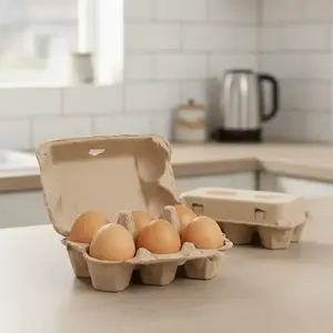 10pcs, Native Egg Packaging Box, Egg Tray Egg Box Pulp Egg Tray Soil Egg Packaging Box for Family, Farm, Market, Camping, Picnic, Travel, Home Kitchen Supplies