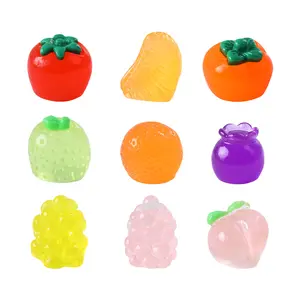 Miniature landscape simulation food toy glow-in-the-dark small fruit cute pieces, decorative items, blind box packaging, bottle accessories