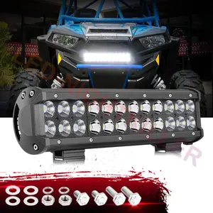 ANGU-OFFROAD 12 inch ATV LED Light Bar Flood Spot Combo Beam Off Road Work Light Bar Straight Jeep Grille Mount Light Bar for SUV UTV ATV Power Sport Jeep 4x4 #Truck light bar
