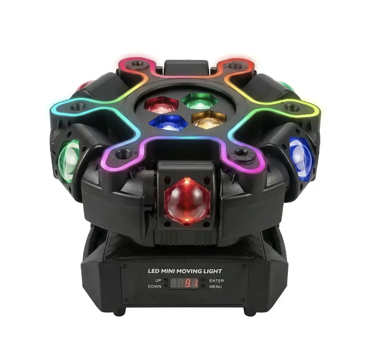 200W RGBW Moving Head DJ Light, Beam Effect LED Stage Light with Honeycomb Strobe, DMX512 & Sound Activated Auto Mode, Dimmable Adjustable Brightness Color Changing Disco Light for Bar Club KTV Wedding Party Live Stage Lighting