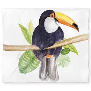 Begin Home Decor C1DCKSW0K7LRGO Toucan Green Exotic King Size Duvet Cover - Unique Home Decor