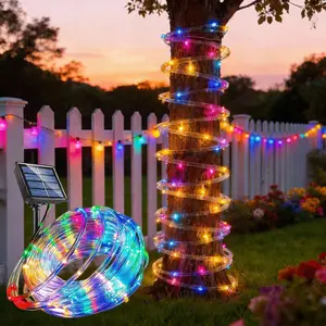Solar Rope Light 33FT IP65 Multicolor Weatherproof Outdoor LED Copper String Light 100 LEDs 8 Modes for Christmas Party Garden Porch Yard Home Wedding Vacation New Year Decorations