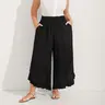 BloomChic Women's Plus Size Black High-Waisted Wide Leg Pants with Pockets - Stretch Fit Bottom, Casual Comfy Baggy Work Office Trousers, Casual Chic Trousers for Plus Size Women's Clothing [M-6X] (Fall Pick)