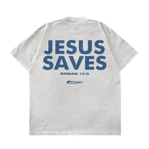 Summer T-shirt Romans 10:9 Jesus' Salvation Classic Cotton Print Unisex Loose Crew Neck T-shirt Short Sleeve Casual Minimalist