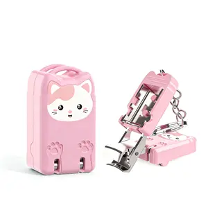 Mini Folding Cat Nail Clippers Keychain - Portable Travel Size, Cute Kitten Design for Daily Manicure Care & Perfect for Christmas, Valentine's Day, Birthdays, and More