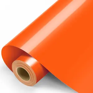 Orange Permanent Vinyl - 12"x11FT Orange Adhesive Vinyl Roll for All Cutting Machine, Permanent Outdoor Vinyl for Decor Sticker, Car Decal, Scrapbooking, Signs, Glossy & Waterproof